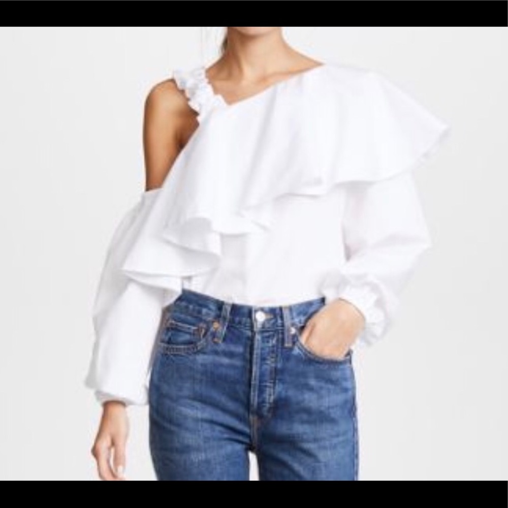 Viva Aviva Cold Shoulder Puff Sleeve Top